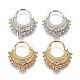 Brass Micro Pave Clear Cubic Zirconia Hoop Earrings EJEW-L234-62A-1