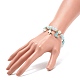 Acrylic Imitation Pearl Stretch Bracelet with Alloy Enamel Charms for Women BJEW-JB08448-5