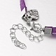 Infinity Antique Silver Plated Alloy Faux Suede Cord Anklets AJEW-AN00124-4