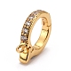 Brass Micro Pave Clear Cubic Zirconia Hoop Earring Findings ZIRC-I054-10G-1