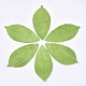 環境に優しいシープスキンレザーのビッグペンダント  葉  芝生の緑  97x45x1.5mm  穴：1.4mm FIND-S301-12C-1