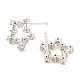 Rack Plating Brass Cubic Zirconia Star Stud Earrings EJEW-K245-46P-2