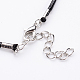 Antique Silver Alloy Waxed Cord Pendant Necklaces NJEW-O087-09-3