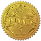 CRASPIRE 100pcs Gold Foil Stickers Embossed Certificate Seals Self Adhesive Stickers Medal Decoration Stickers Certification Graduation Corporate Notary Seals Envelope (winner) DIY-WH0211-119-1
