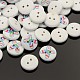 2-Hole Flat Round Mathematical Operators Printed Wooden Sewing Buttons X-BUTT-M002-03-1