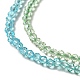 Brins de perles de verre de couleur dégradé transparent X-GLAA-H021-01B-24-3