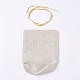 綿と麻の布梱包用ポーチ  巾着袋  長方形  ベージュ  14.5x11x0.3cm ABAG-WH0016-02-2