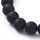 Bracelets extensibles de perles de pierre de lave naturelle bouddha BJEW-JB04977-01-3