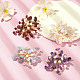 Natural Mixed Gemstone Chips & Pearl Beaded Flower Brooch Pin JEWB-BR00098-2