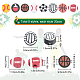 SUNNYCLUE 160PCS 8 Styles 10mm Sports Beads Bulk Mini Sports Ball Beads Sport Ball Basketball Baseball Soccer Small Double Sided Cute Polymer Clay Spacer Beads for Jewelry Making Beading Kit Bracelets CLAY-SC0001-59-2