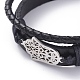 (vente d'usine de fêtes de bijoux) bracelets multi-brins de cordon en cuir rétro unisexe BJEW-JB04862-05-2