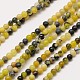 Natural Gemstone Yellow Turquoise(Jasper) Round Beads Strands G-A130-3mm-L01-1