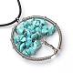 Brass Mixed Stone Pendant Necklaces NJEW-G259-A-3