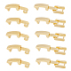 SUPERFINDINGS 28Pcs 7 Sizes Brass Foldover Clasps Extender Clasp Real 24K Gold Plated Closure End Caps Watch Band Clasps for Bracelet Necklace Jewelry Extender KK-FH0005-22-1