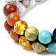Round Synthetic Howlite & Mixed Stone Braided Bead Bracelet for Girl Wome X1-BJEW-JB06961-02-5