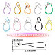 GORGECRAFT 100Pcs 10 Colors Phone Keychain Strap Sliver Tone Split Ring Cords Colorful Polyester Cellphone Charms Lanyard String for Mobile Phone Lariat USB Drive DIY Decorations Supplies MOBA-GF0001-01-2