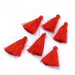 Décorations de pendentif pompon en polyester, rouge, 30~35mm