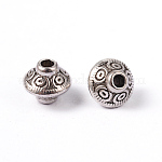 Séparateurs perles en alliage de style tibétain, Sans cadmium & sans nickel & sans plomb, argent antique, 5.4x6.3mm, Trou: 1mm