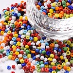 Perles de rocaille en verre, opaque graine de couleurs, petites perles artisanales pour la fabrication de bijoux bricolage, ronde, couleur mixte, 2mm, Trou: 1 mm, environ 30000 pcs / livre