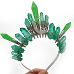 Обручи для волос из натурального зеленого флюорита, корона для волос, для женщин девушек, 350x150 мм