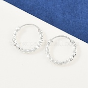 Фактурные серьги-кольца из латуни EJEW-F378-03A-S