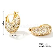Серьги-кольца из латуни со стразами в форме луны для осени и зимы JO3025-2