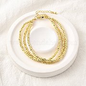 Латунные круглые многорядные браслеты для женщин BJEW-D317-07G