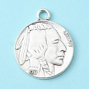 Тибетский стиль подвески сплава для монет TIBEP-GC001-AS-RS