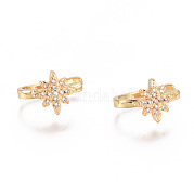 Серьги-манжеты с цирконом из позолоченной латуни EJEW-L244-38G