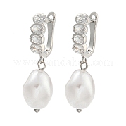 Серьга-кольцо из латуни с микропаве EJEW-C102-26A-P