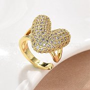Латунные серьги-манжеты из прозрачного кубического циркония EJEW-F359-13G