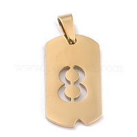 UNICRAFTALE 10pcs Number 0~9 Charm Golden Metal Pendants Stainless Steel Charms Lucky Numbers Smooth Charms 1.8mm Hole Dangle