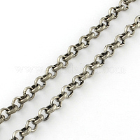 Pandahall 16.4 Feet Brass Rolo Chains 3.5x0.8mm Soldered Belcher Chain 18K  Gold Plated with Spool for DIY Jewelry Making