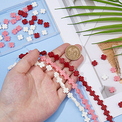 3 нитка 3-х цветных синтетических коралловых бусин CORA-FH0001-02