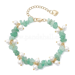 3 bracciale con perline di avventurina verde naturale&nbsp;BJEW-JB12301