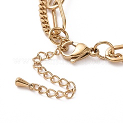 Placcatura sotto vuoto pvd acciaio inossidabile 304 doppia catena collana multistrato con ciondolo nodo per donna&nbsp;STAS-E155-14G