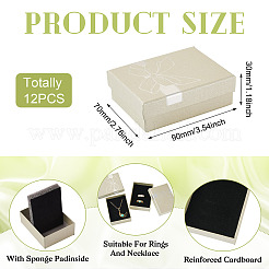 12 шт. подарочные коробки для хранения украшений из бумаги с бантом&nbsp;CBOX-TA0001-14F