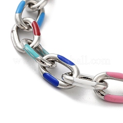 Messingkabel mit Emaille-Kettenhalsketten&nbsp;NJEW-L170-12P