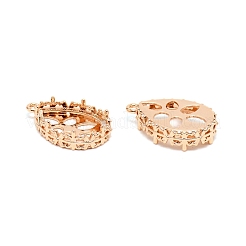 真鍮製カボションセッティングペンダント  ティアドロップ  ローズゴールド  トレイ：15.5x11mm  23x16x5.5mm  穴：1.5mm&nbsp;KK-WH0044-20RG