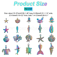 Наборы подвесок из сплава с изображением морских организмов&nbsp;FIND-HY0001-47