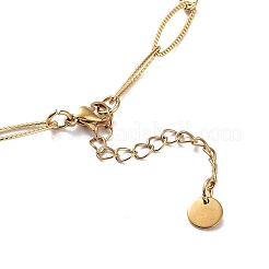 Ионное покрытие (ip) 304 нержавеющая сталь цепочка с конским глазом ожерелье&nbsp;NJEW-D045-07G