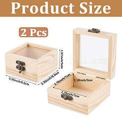 Boîtes de rangement en bois&nbsp;WOCR-CL0001-02B