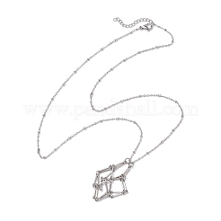 Не тускнеет 3 шт. 3 размера плетеная цепь из нержавеющей стали макраме мешочек пустой держатель для камня кулон изготовление ожерелья NJEW-JN04957-02