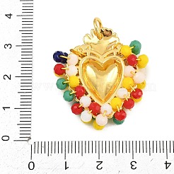 Pendentifs en alliage et perles de verre&nbsp;GL-CBA96FD-01G-03