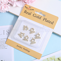 8 шт. подвески из латуни на подставку ко Дню матери&nbsp;KK-BBC0013-94