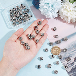 60 шт. 12 стиля полые бусины из сплава в тибетском стиле европейские TIBEB-GO0001-04