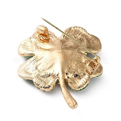 Значки на лацкан из сплава клевера со стразами для рюкзака&nbsp;X-JEWB-H032-02G