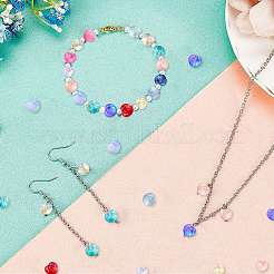 120шт 15 цвета гальванические прозрачные стеклянные бусины&nbsp;GLAA-CJ0001-77