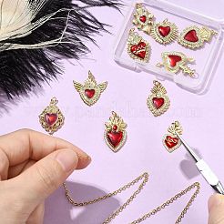 10 шт. 10 стиля подвески из латуни класса ААА с кубическим цирконием&nbsp;KK-CJ0003-07