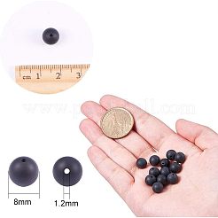 Natürlich gefärbte und erhitzte schwarze Achat-Edelsteinperlen&nbsp;G-NB0001-05